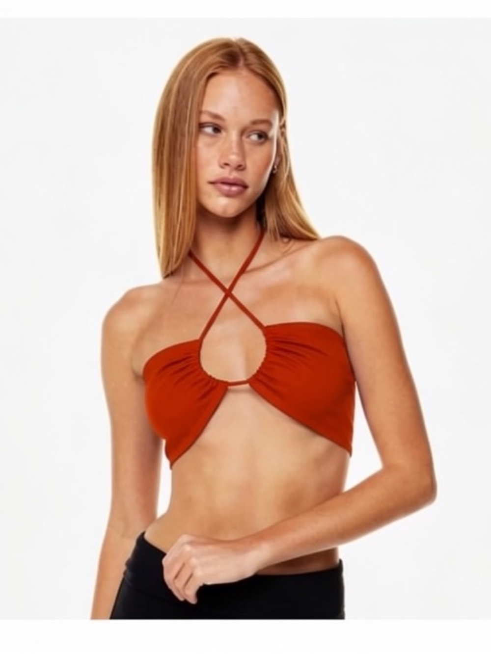 Aritzia Sunday Best Cora Crop Top in Red Size Small
